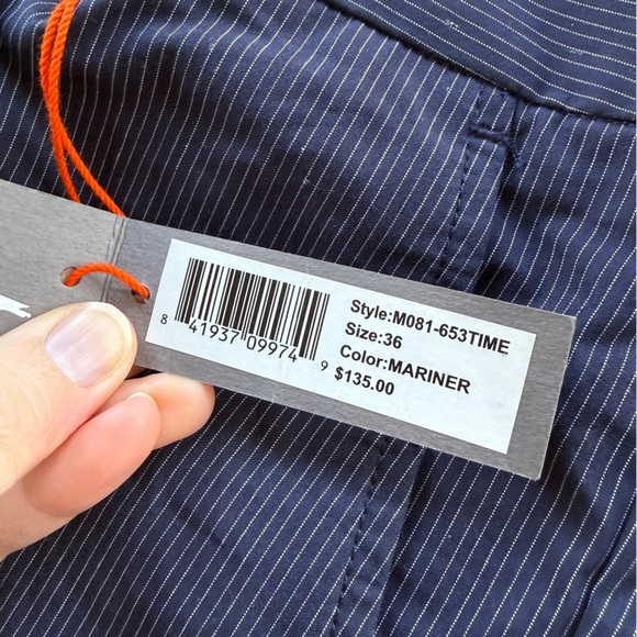 NWT Modern Amusement Pinstripe Slacks Navy 36x33 Men’s Cotton - Picture 8 of 8